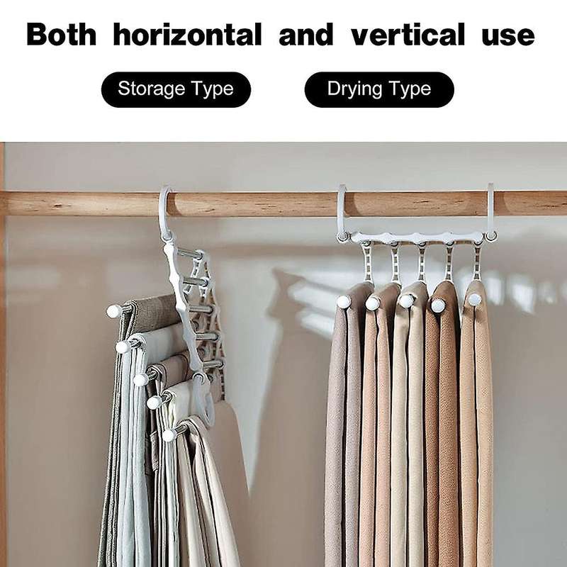 4Pcs Space Saving Pants Hangers Multifunctional Smart Closet Organizer Wardrobe Trousers Cascading H