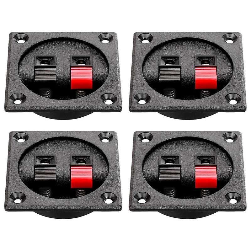 4PCS Speaker Box Terminal Cup, Spring Square Subwoofer Box Terminal Binding Post Connector for DIY