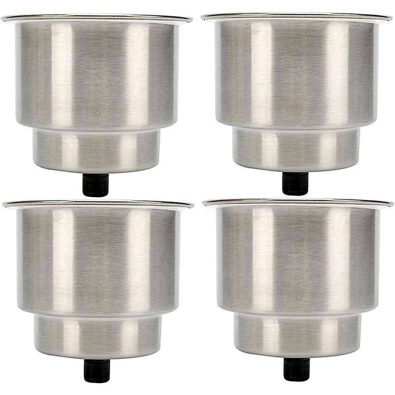 4Pcs Stainless Steel Cup Drink Holder with Drain for Marine Boat RV Boating & Sailing Hardware