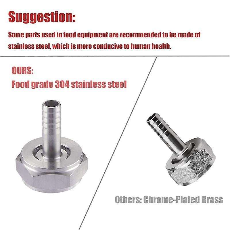 4PCS Stainless Steel Beer Keg Coupler Fitting,Beer Line Connector Kit