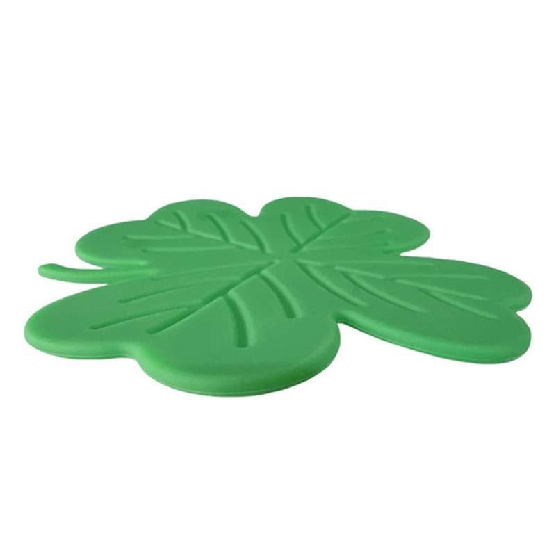 4Pcs St. 'S Day Coaster Silicone Green Drink Coasters Non-Slip Insulations Tea Cup Mats Coffee Coast