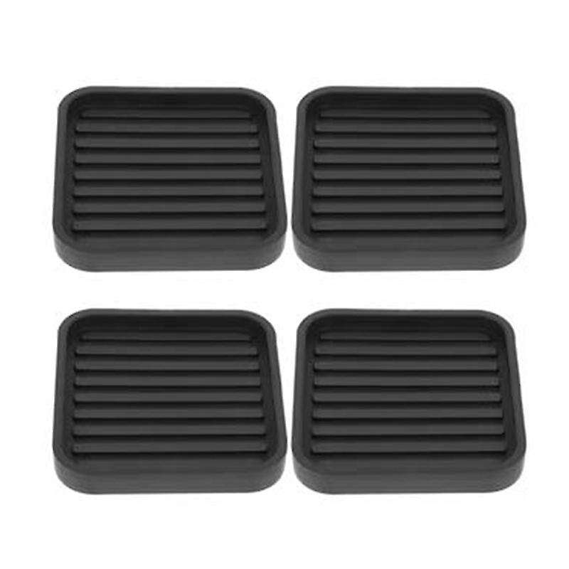 4pcs Square Rubber Furniture Caster Cups Anti-sliding Furniture Pads Bed Stopper Floor Protectors