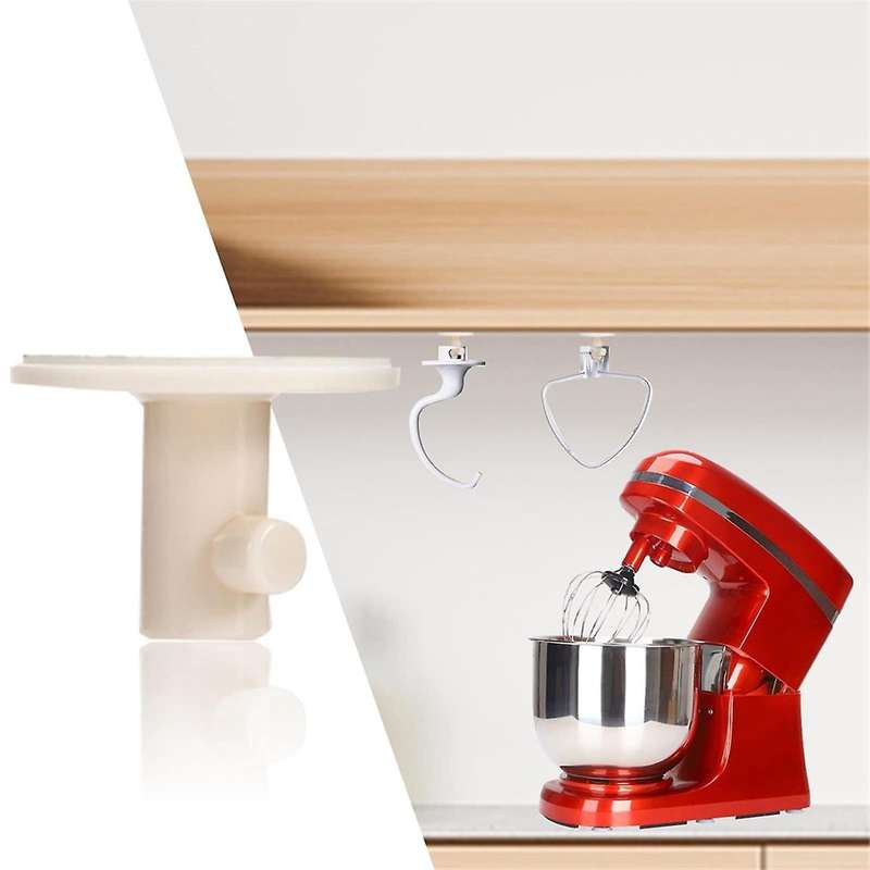 4Pcs Stand Mixer Holders, Kitchen Storage Organizer with Screw-In Mixer Attachments Organizer