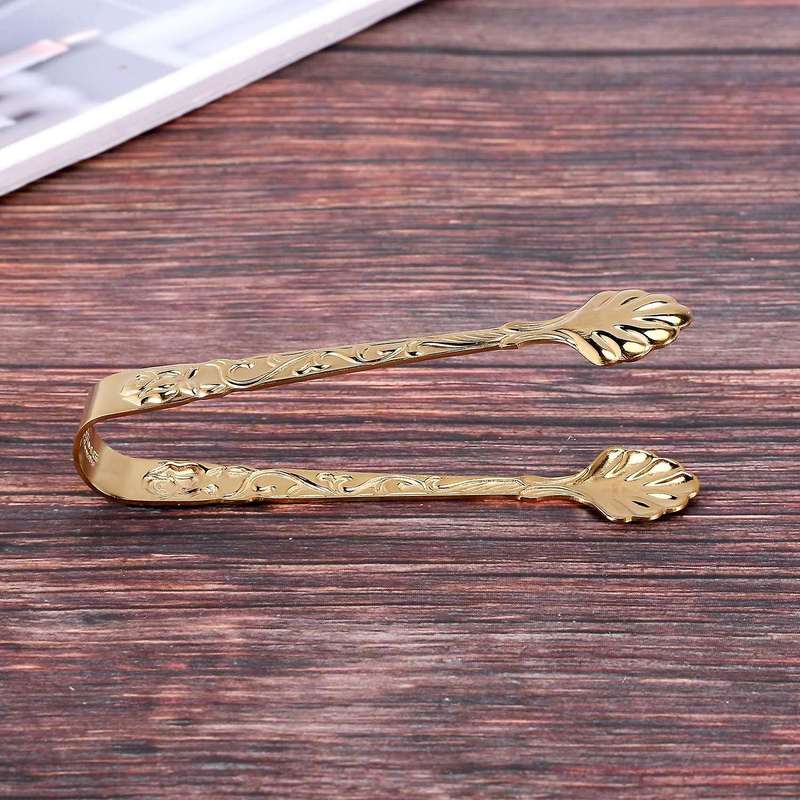 4pcs Stainless Steel Ice Square Clips Sugar Tongs Foods Bbq Clips Ice Clamp Tool Bar Kitchen Servin