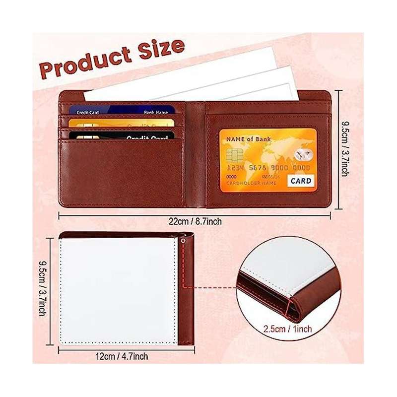 4pcs Sublimation Wallet Blank Heat Transfer Sublimation Bank Card Holder Compact Wallet for Christm
