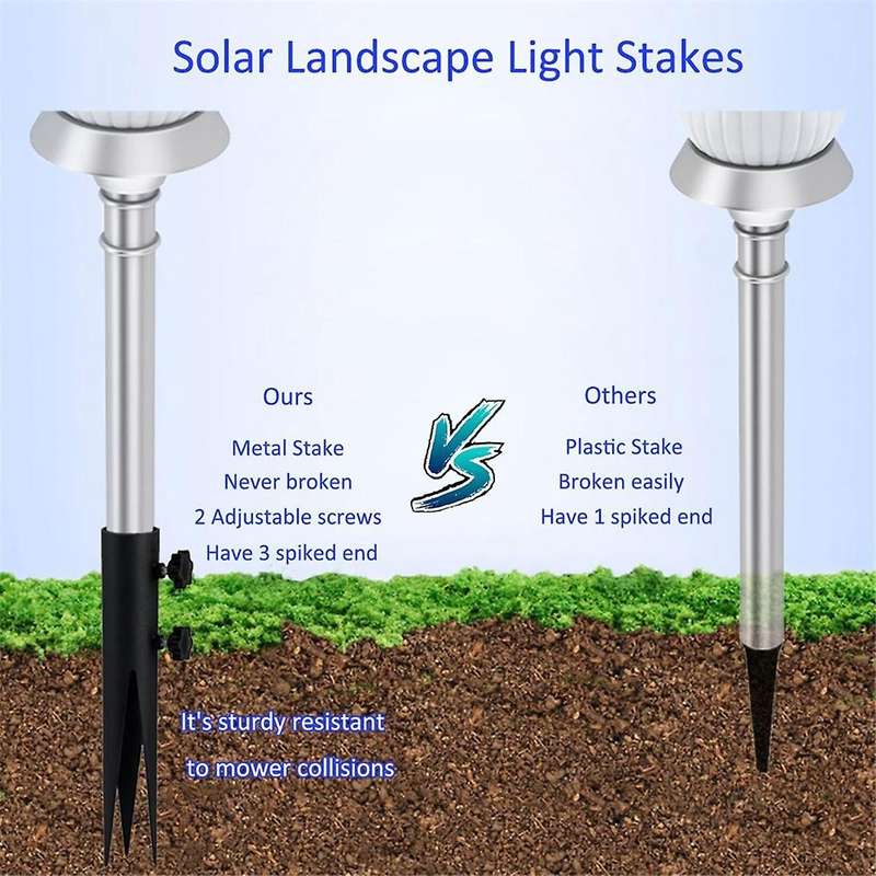 4Pcs Steel Torch Stakes,Garden Stakes for Outdoor Lights,Metal Ground Spike Replacement Stakes for S