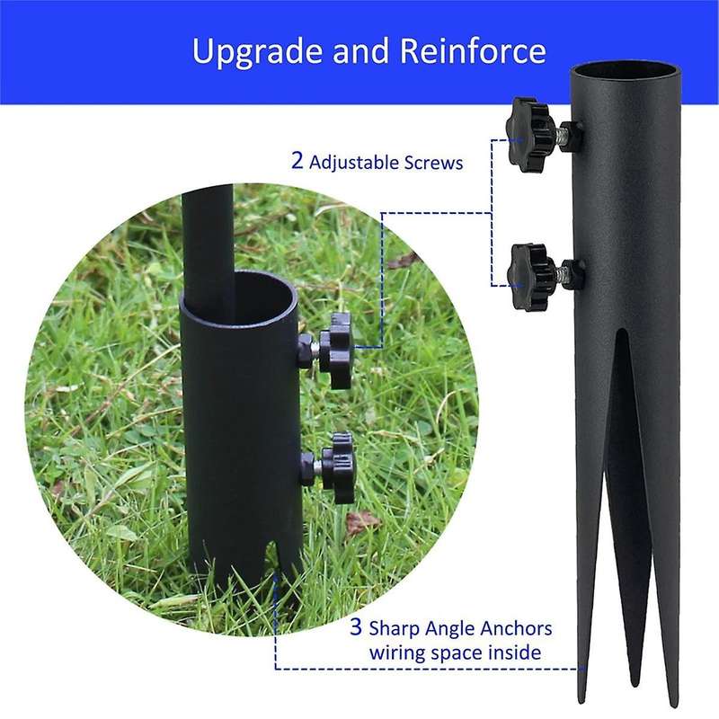 4Pcs Steel Torch Stakes,Garden Stakes for Outdoor Lights,Metal Ground Spike Replacement Stakes for S