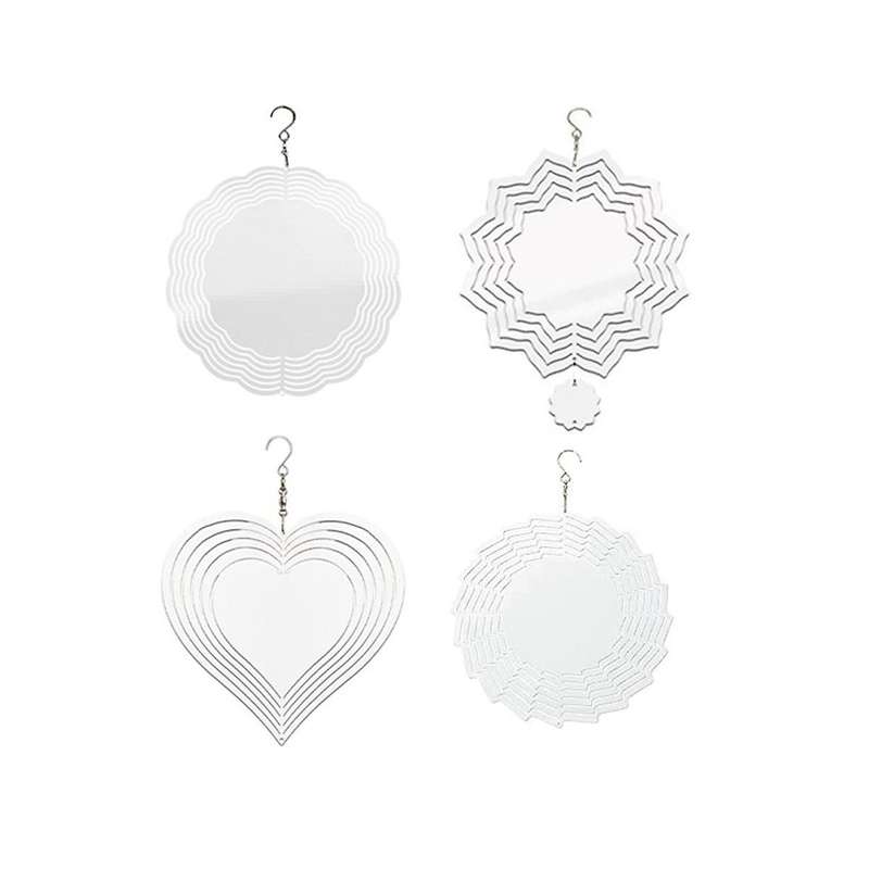 4pcs Sublimation Wind Spinner Blanks 8 Inch 3d Wind Spinners Multi-hanging Wind Spinners for Outdoo