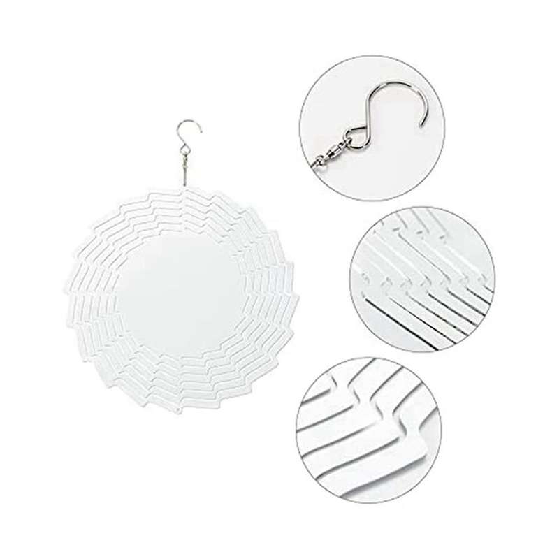 4pcs Sublimation Wind Spinner Blanks 8 Inch 3d Wind Spinners Multi-hanging Wind Spinners for Outdoo