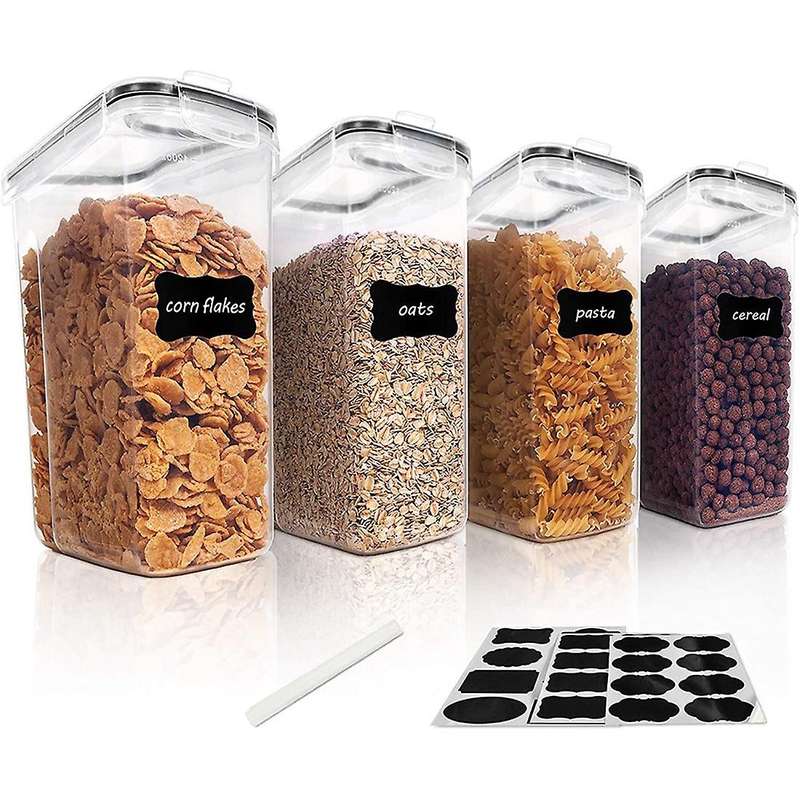 4pcs Storage Container Set, Pp Airtight Food Storage Containers 4l for , Snacks and Sugar