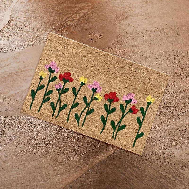 4PCS Summer Doormats Flowers Door Mats Floor Mats Home Indoor Farmhouse Welcome Mats Summer Floor Ma