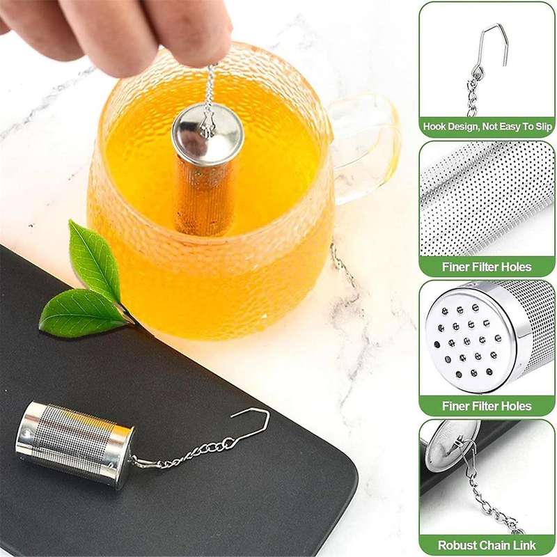 4PCS Tea Infusers for Loose Tea,Tea Filter with Lid,Stainless Steel Tea Strainer with Chain Hook, Te