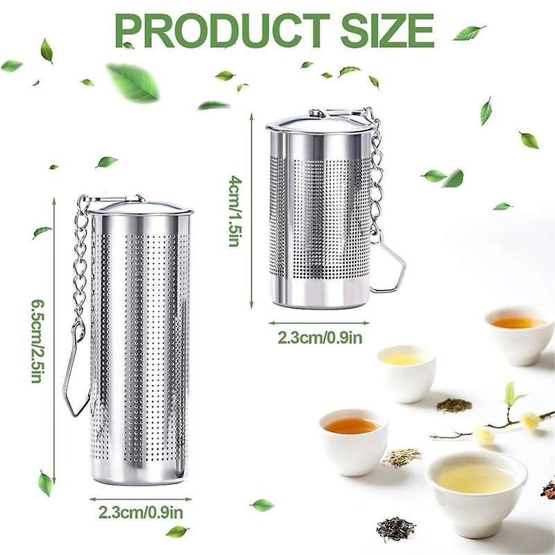 4PCS Tea Infusers for Loose Tea,Tea Filter with Lid,Stainless Steel Tea Strainer with Chain Hook, Te