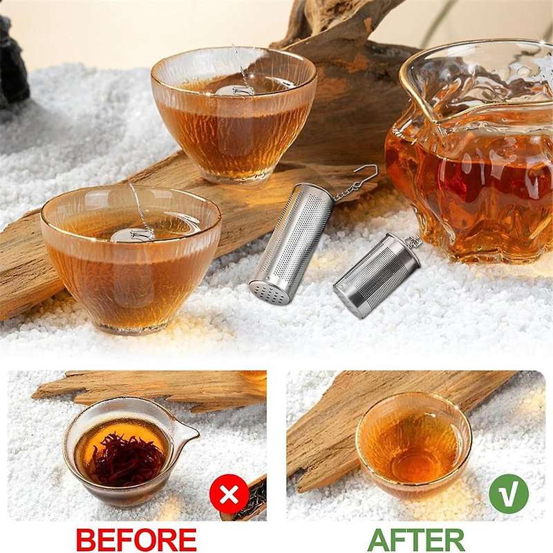 4PCS Tea Infusers for Loose Tea,Tea Filter with Lid,Stainless Steel Tea Strainer with Chain Hook, Te