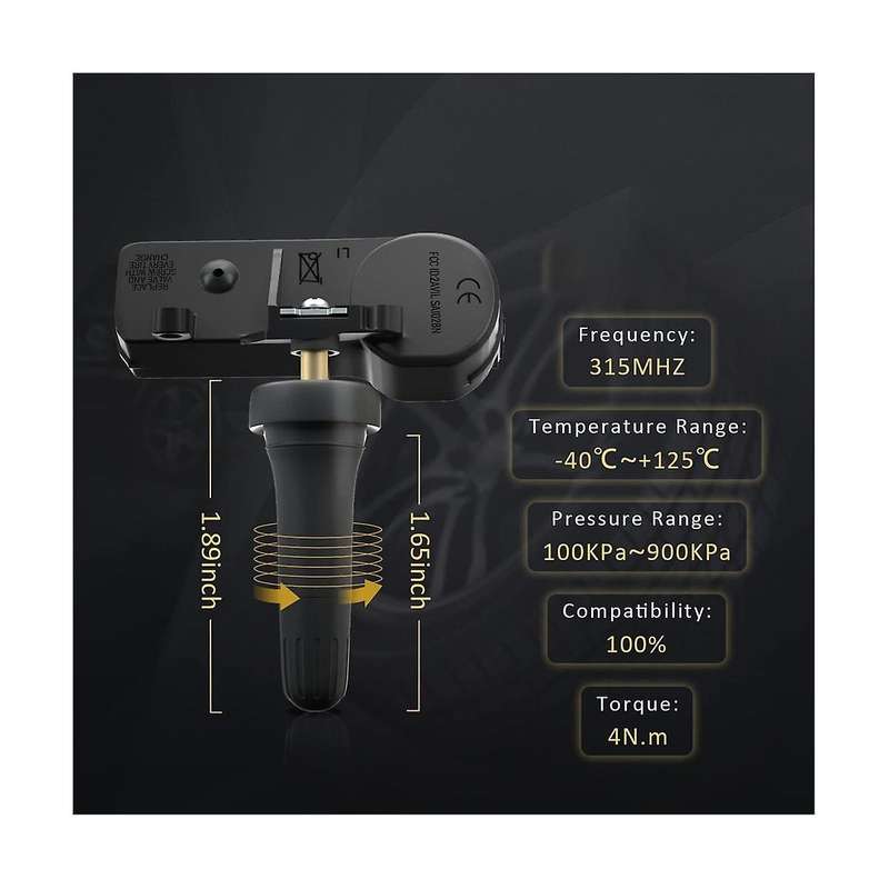4Pcs Tire Pressure Monitoring Sensor 315MHz DE8T-1A180-AA for Escape Expedition Explorer Fiesta C-M