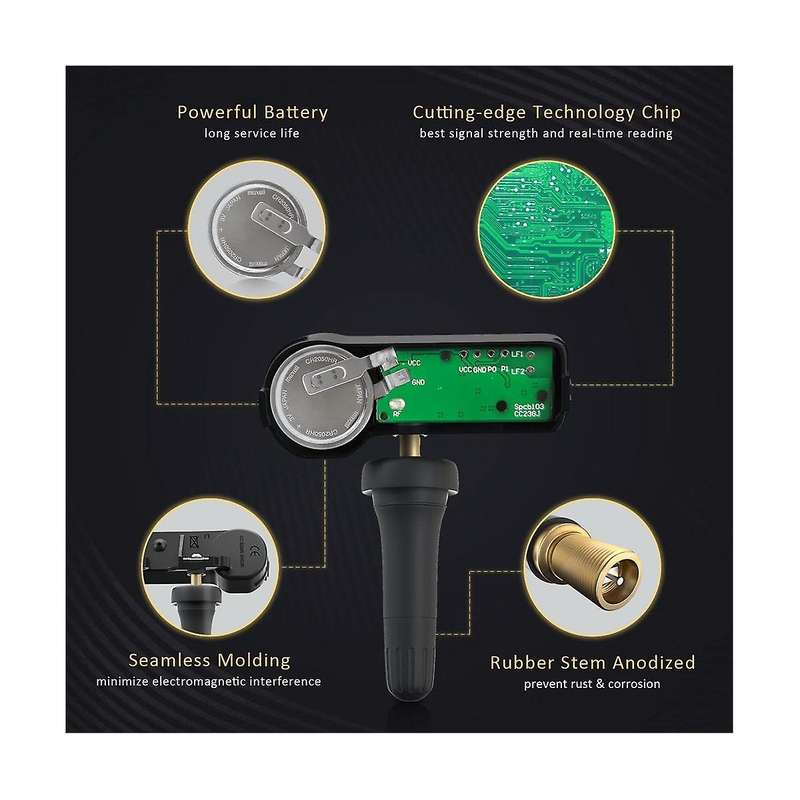4Pcs Tire Pressure Monitoring Sensor 315MHz DE8T-1A180-AA for Escape Expedition Explorer Fiesta C-M
