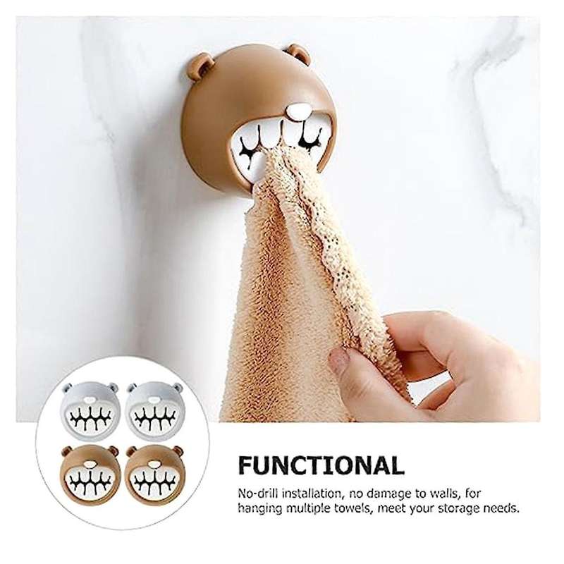4pcs Towel Hooks Kitchen Towel Hook Towel Holder Wall Hooks for Towels Bathroom Accessories Towel H