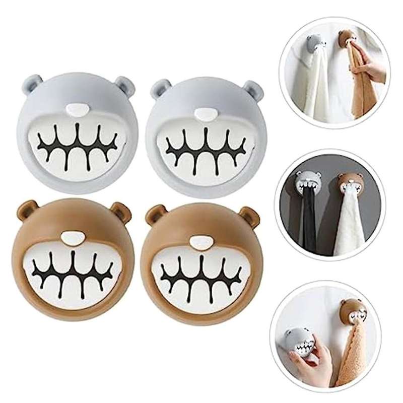 4pcs Towel Hooks Kitchen Towel Hook Towel Holder Wall Hooks for Towels Bathroom Accessories Towel H