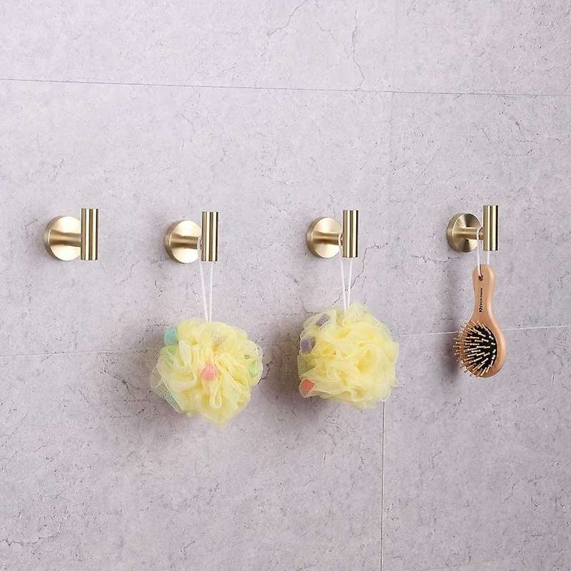 4Pcs Towel Hook Bathroom Hook Wall Coat Hook, Robe Hook for Bathroom Kitchen, Garage, Home Hotel Off