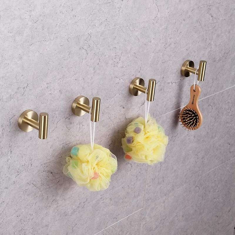 4Pcs Towel Hook Bathroom Hook Wall Coat Hook, Robe Hook for Bathroom Kitchen, Garage, Home Hotel Off