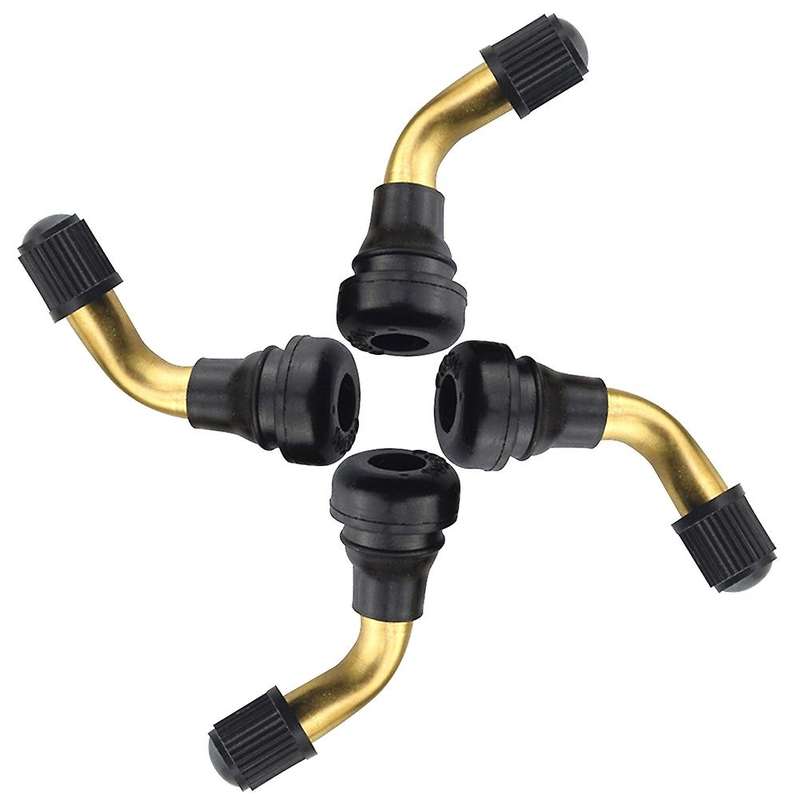 4pcs Tyre Valves Stem Right Angle Snap-in Rubber Brass for Electric Scooter and Electric Scooter