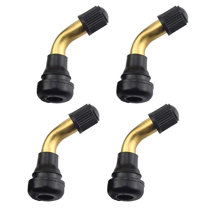 4pcs Tyre Valves Stem Right Angle Snap-in Rubber Brass for Electric Scooter and Electric Scooter