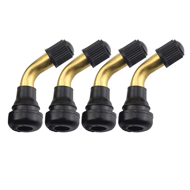 4pcs Tyre Valves Stem Right Angle Snap-in Rubber Brass for Electric Scooter and Electric Scooter