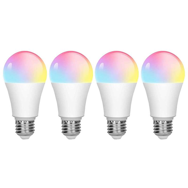 4Pcs Tuya Smart Wifi Bulb E27 850Lm RGB 2700K to 6500K 9W Bulb Can Compatible Alexa Home