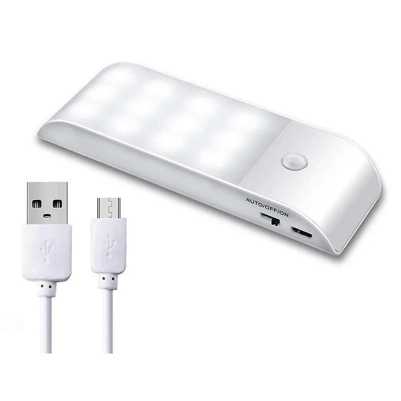 4Pcs Under Cabinet Lights Kitchen Lighting IR Motion Sensor 12LEDS Night Lights USB Rechargeable Sta