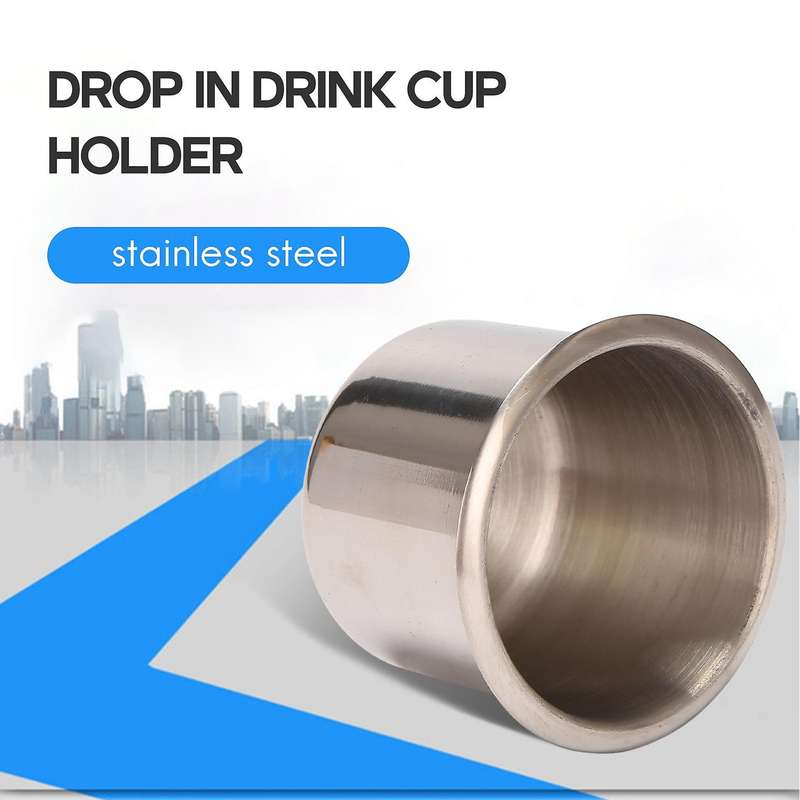 4Pcs Universal Boat Cup Holder 68X55mm Stainless Steel Drop in Drink Cup Holder for Poker Table Cou
