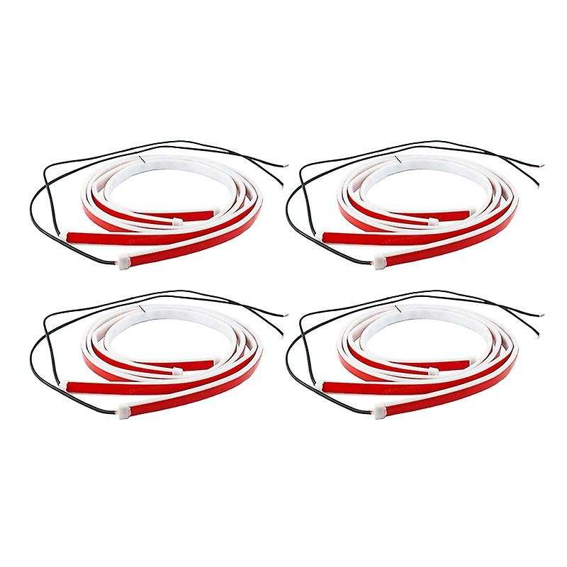 4PCS Universal Car Door Opening Warning LED Lights Dynamic Door Lamp Strip 120cm Waterproof Interior