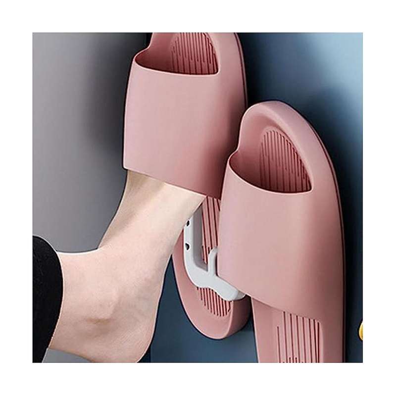 4PCS Wall Mounted Shoe Rack, Slipper Holder Slippers Organizer Self Adhesive Shoe Rack for Door Clos
