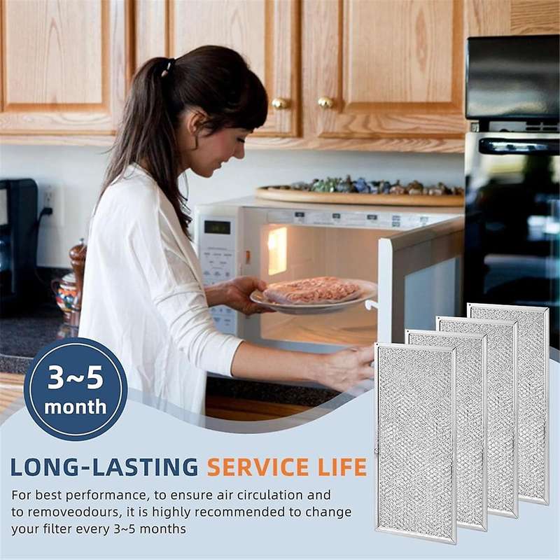 4PCS W10208631A Microwave Grease Filter Aluminum Mesh Filter for Microwaves Replaces Filter