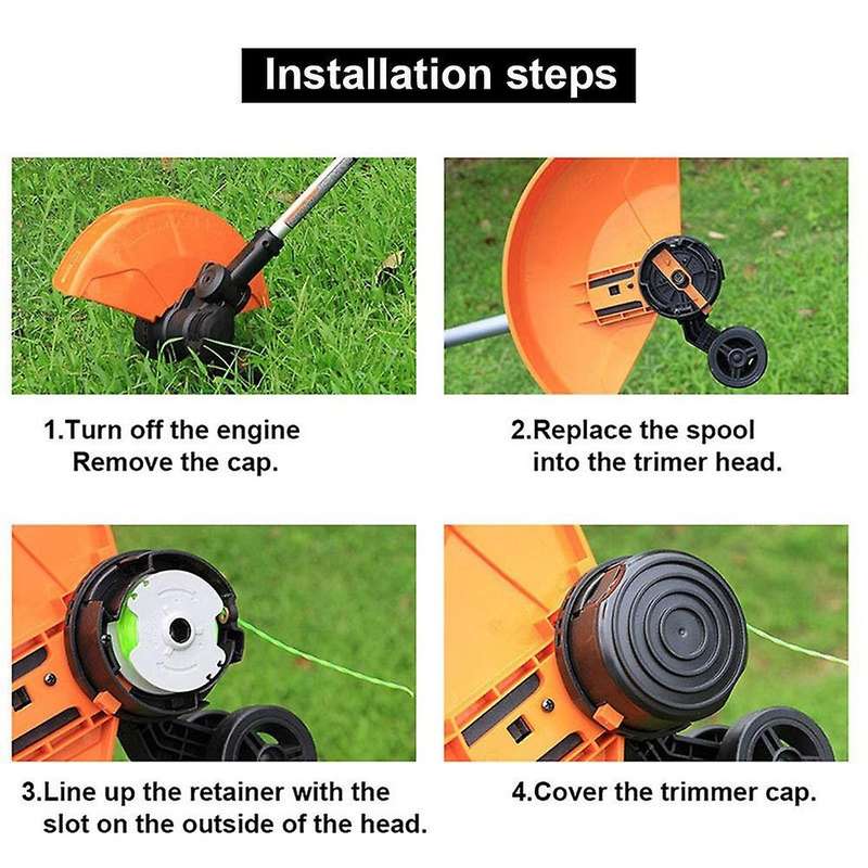 4Pcs WA0037 Spool Cap Cover, Replacement Spool Caps Compatible WG184 WG168 WG190 WG191 Weed Eater El