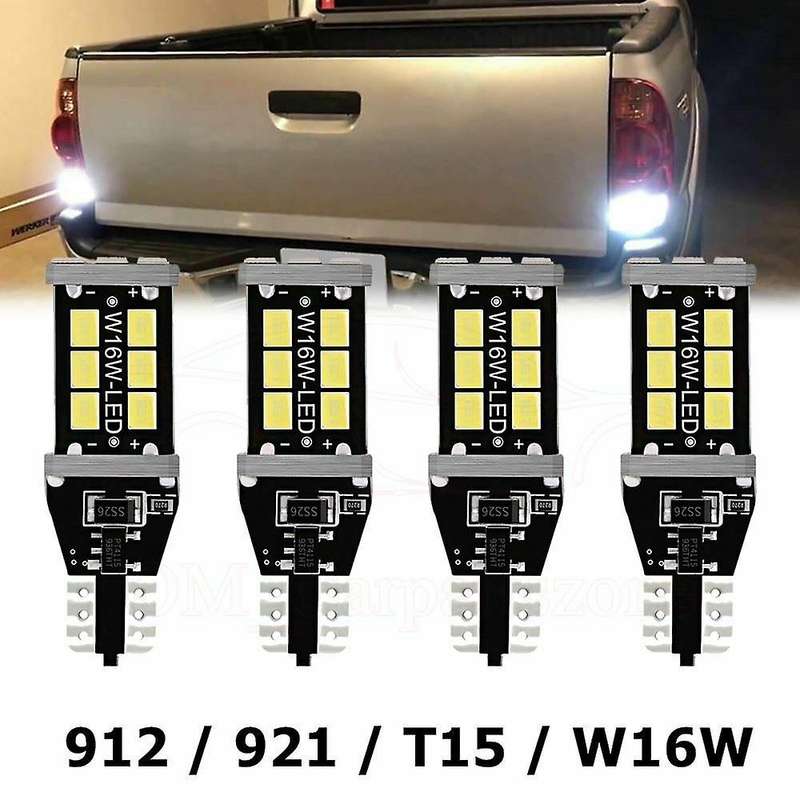 4Pcs White Canbus LED Bulb for Car Backup Reverse Lights 912 921 T15 W16W