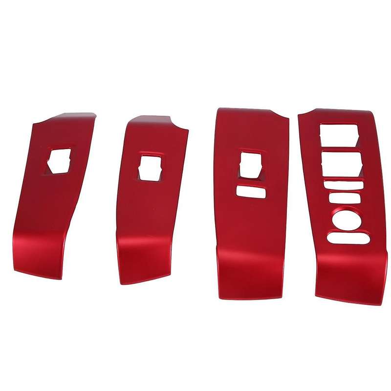 4pcs Window Lift Switch Cover Trim Decor for 11th 2022 2023 Red Interior Accessories