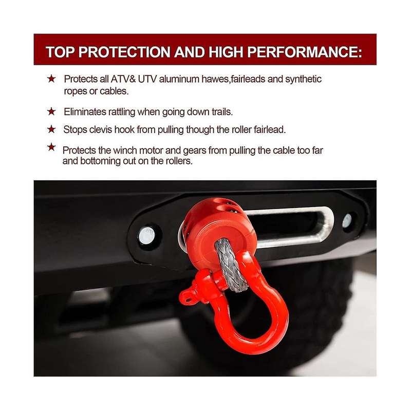 4pcs Winch Stopper Compatible with Atv Suv Orv Cable Hook Rubber Stopper Winch Prevent Bouncing Fra