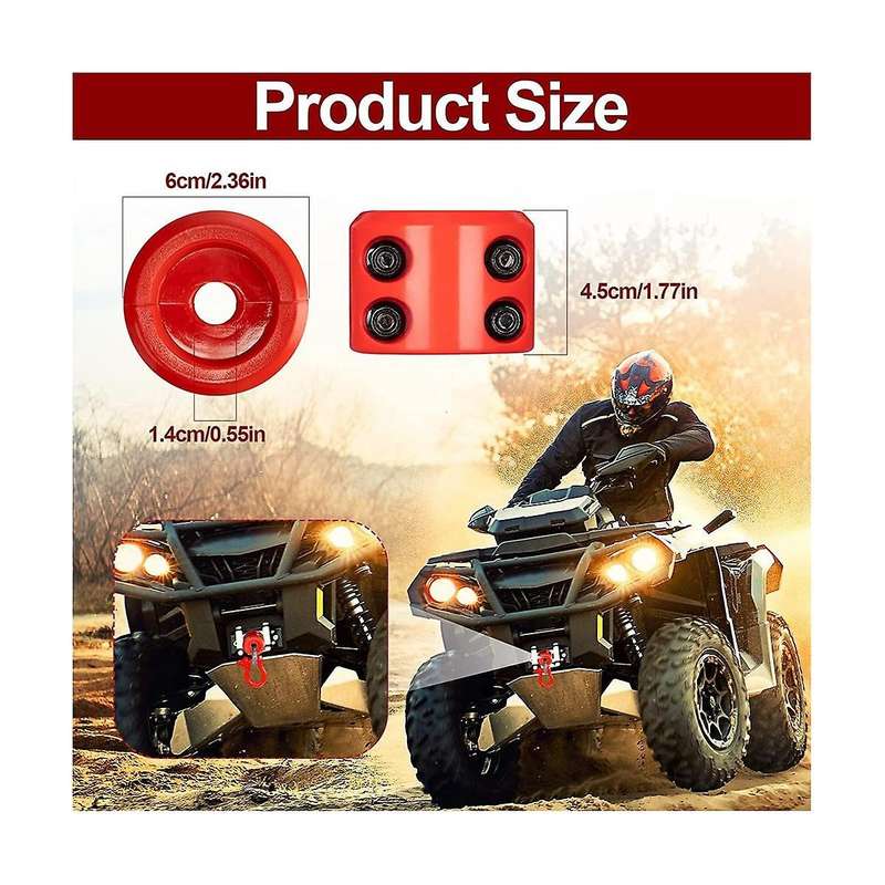4pcs Winch Stopper Compatible with Atv Suv Orv Cable Hook Rubber Stopper Winch Prevent Bouncing Fra