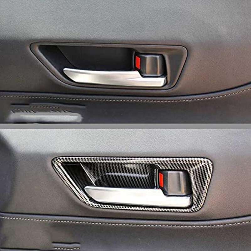 4Pcs/Lot Carbon Fiber Car Door Handle Cup Bowl for Venza XU80 2020 2021 2022 Inner Door Handle Bowl
