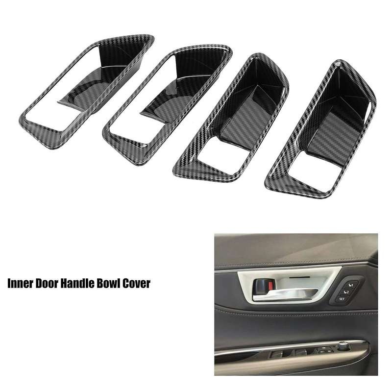 4Pcs/Lot Carbon Fiber Car Door Handle Cup Bowl for Venza XU80 2020 2021 2022 Inner Door Handle Bowl