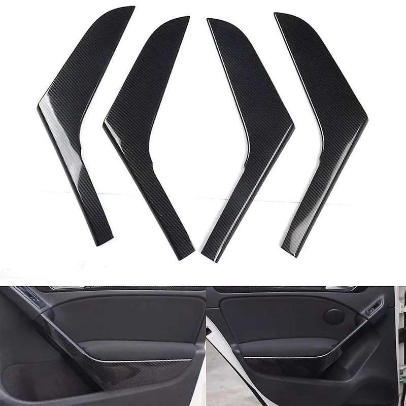 4pcs/lot Car Stickers Abs Carbon Fiber Grain Interior Door Armrest Decoration Cover for Golf 6 Mk6