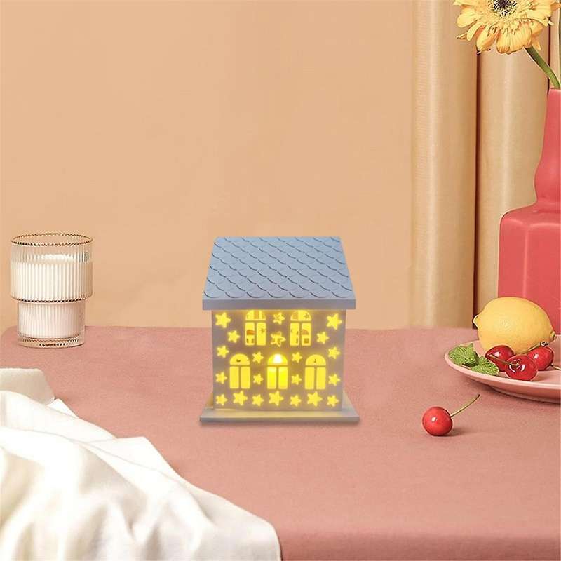 4pcs/Set 3D House Silicone Molds for Resin Concrete Star House Candle Holder Mold House Shaped Decor