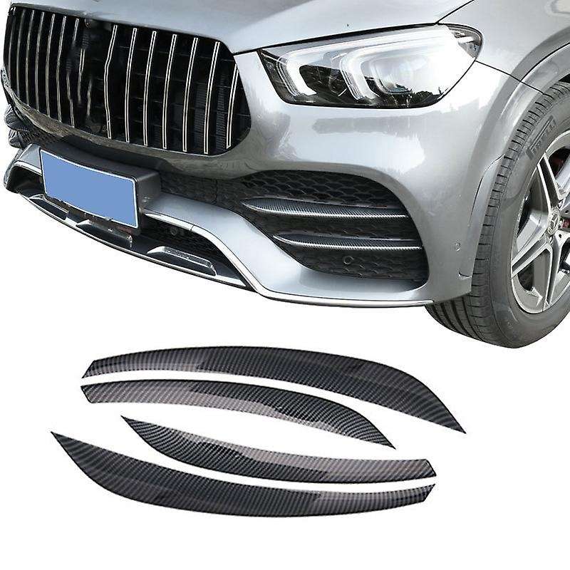 4Pcs/Set Carbon Fiber Car Sticker Front Bumper Grille Fog Light Trim Cover for GLS450 2020