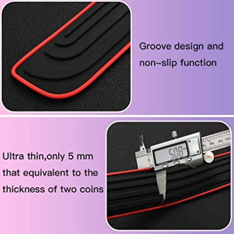 4Pcs/Set Door Sill Plate Protectors for Car All Models,Black PVC Soft Rubber Front/Rear Door Sill Sc