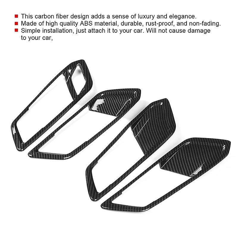 4Pcs/Set Carbon Fiber Color ABS Car Interior Door Handle Frame Trim Cover Fit for  3 Series G20 2020