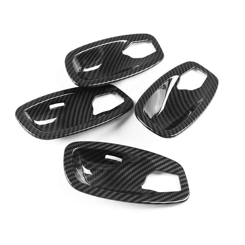 4Pcs/Set Carbon Fiber Style Door Handle Bowl Decoration Cover Trim for - 5 Series E60 E61 2006-2010