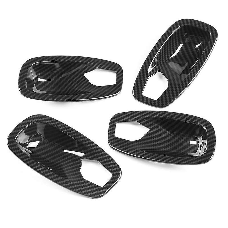 4Pcs/Set Carbon Fiber Style Door Handle Bowl Decoration Cover Trim for - 5 Series E60 E61 2006-2010