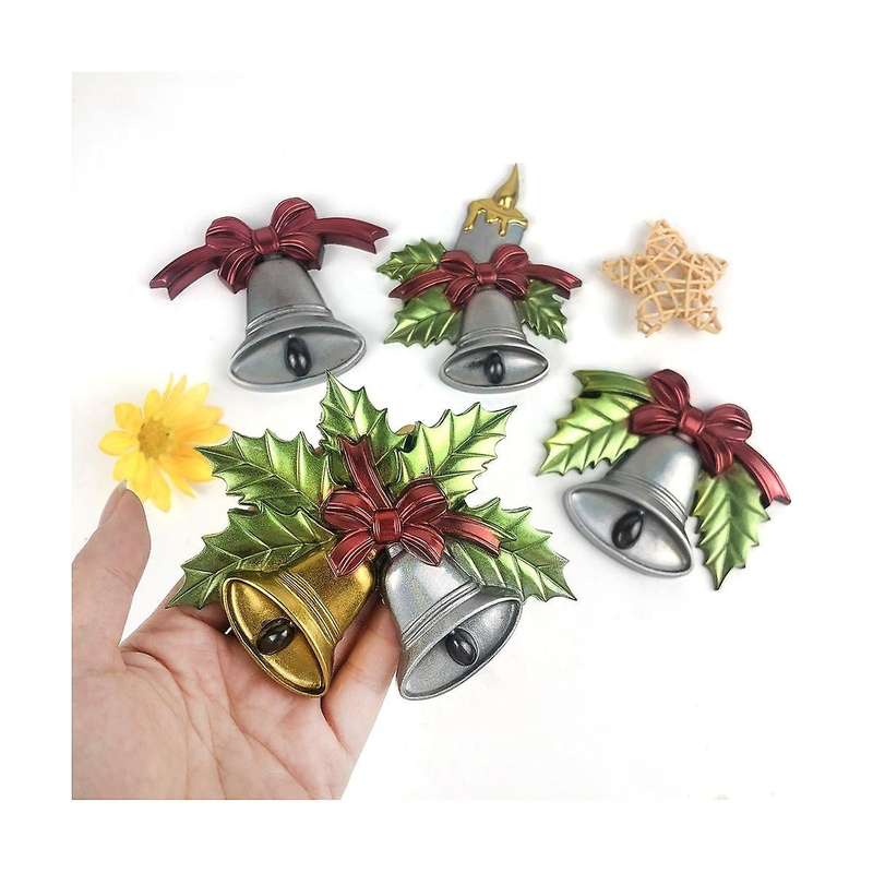 4Pcs/Set DIY Christmas Bell Ornament Silicone Moulds Resin Handicraft Casting Handmade Home Decorati
