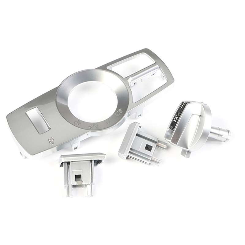 4Pcs/Set Headlight Switch Rotation Button Head Light Lamp Control Panel for 5 6 7 Series X3 X4 Silve