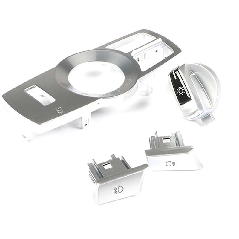 4Pcs/Set Headlight Switch Rotation Button Head Light Lamp Control Panel for 5 6 7 Series X3 X4 Silve